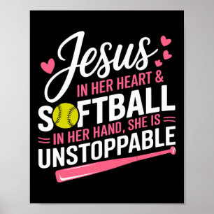 Jesus in ihrem Herzen und Softll in ihrer Hand Sof Poster