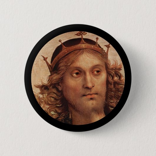 Jesus in Krone auferstehen Button (Vorderseite)