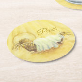 Jesus in Manger Weihnachts-Untersetzer Runder Pappuntersetzer (Angewinkelt)