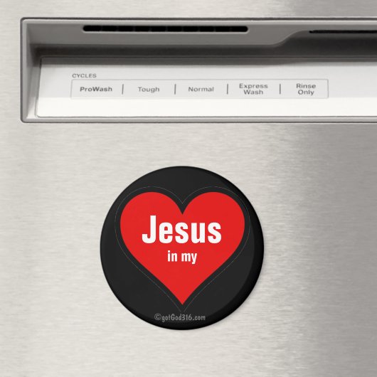 Jesus in meinem Herzen gotGod316.com Magnet (In Situ (Geschirrspüler))