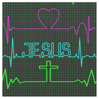 Jesus in meinem Herzen Rhythm-Kardiogramm Ärztlich Stoff