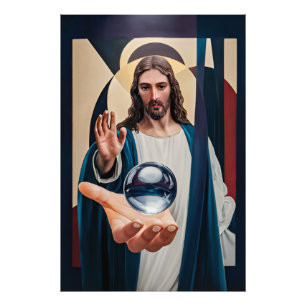 Jesus in neokubistischer Elegance Moderne Abstrakt Fotodruck