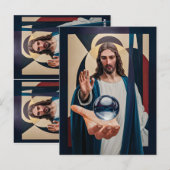 Jesus in neokubistischer Elegance Moderne Abstrakt Postkarte (Vorne/Hinten)