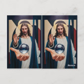 Jesus in neokubistischer Elegance Moderne Abstrakt Postkarte (Rückseite)