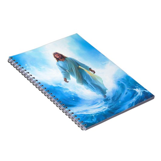 Jesus in Ocean notebook Notizblock (Rechte Seite)
