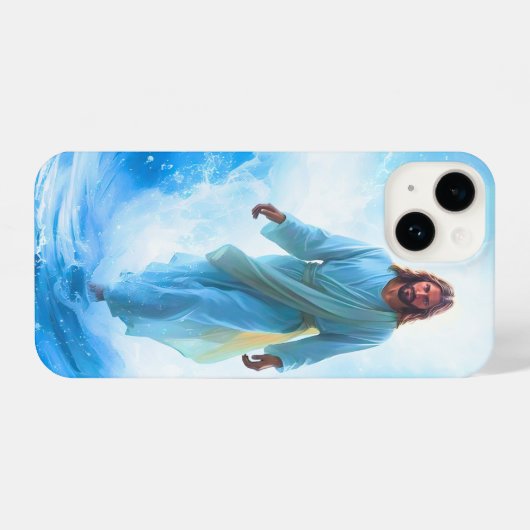 Jesus In Ocean Waves Iphone Case iPhone Hülle (Rückseite (Horizontal))