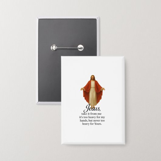 Jesus in Red and White Button (Vorderseite/Rückseite)