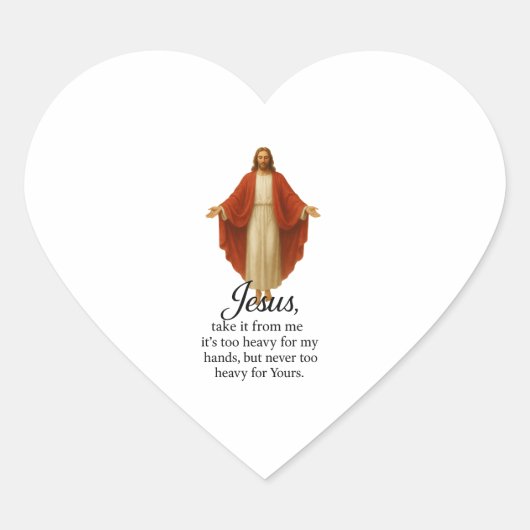 Jesus in Red and White Herz-Aufkleber (Vorderseite)