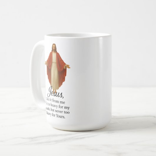 Jesus in Red and White Kaffeetasse (Vorderseite Links)