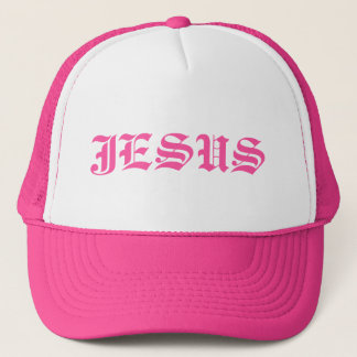 Jesus in Rosa Truckerkappe
