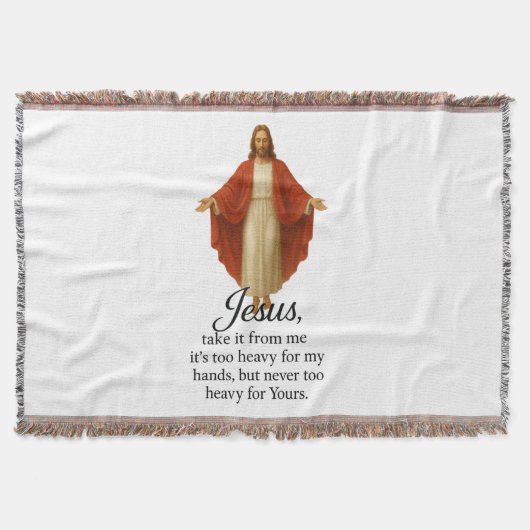 Jesus in Rot und Weiß Decke (Vorderseite)