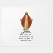 Jesus in Rot und Weiß Fleecedecke (Vorderseite (Horizontal))