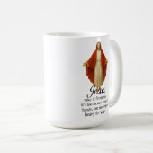 Jesus in Rot und Weiß Kaffeetasse (VorderseiteRechts)