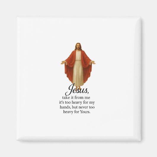 Jesus in Rot und Weiß Magnet (Vorne)