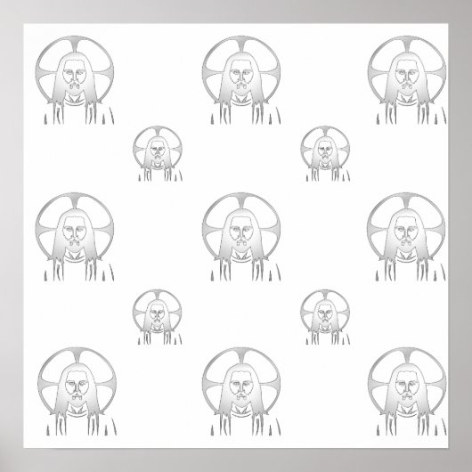 Jesus in Silver Poster (Vorne)