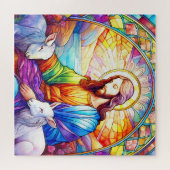 Jesus in Stained Glass Puzzle (Horizontal)