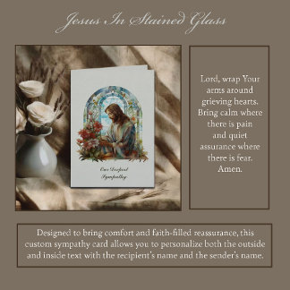 Jesus In Stained Glass Sympathy Karte