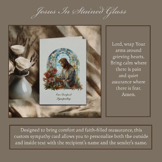 Jesus In Stained Glass Sympathy Karte