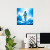 Jesus In The ocean Poster Print (Heimbüro)