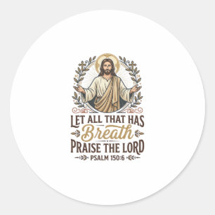 Jesus Indie Folk Akustik-Anbetungs-Grafik-T-Shirt Runder Aufkleber