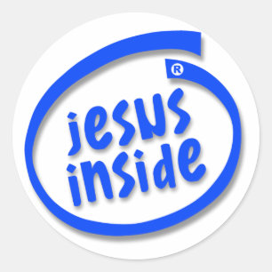 Jesus Innen Runder Aufkleber