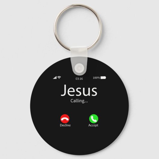 Jesus Is Calling Christian Schlüsselanhänger (Vorderseite)