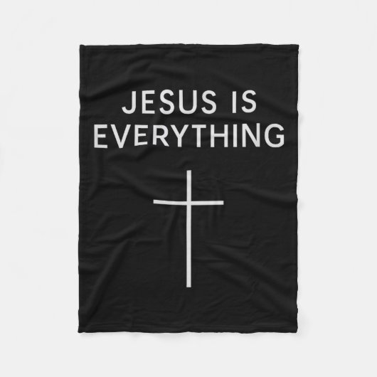 Jesus Is Everything Minimal Cross Christian Faith Fleecedecke (Vorderseite)