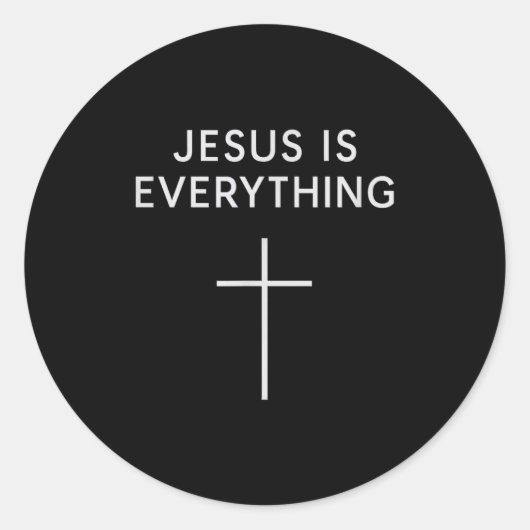 Jesus Is Everything Minimal Cross Christian Faith Runder Aufkleber (Vorderseite)