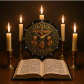 Jesus Is Here Religious  Runde Wanduhr