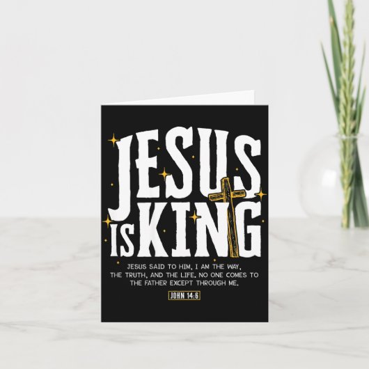 Jesus Is King Bible Verse John 14_6 Christian God Karte (Vorderseite)