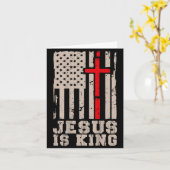 Jesus Is King Christ Lord Patriotic Christian Amer Karte (Gelbe Blume)