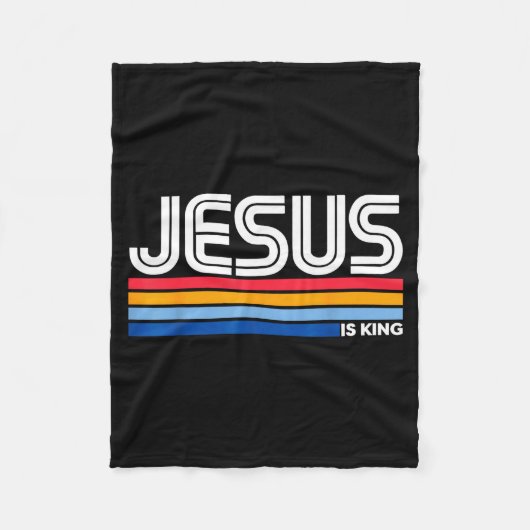 Jesus Is King Christian Cross God Faith Bible Reli Fleecedecke (Vorderseite)