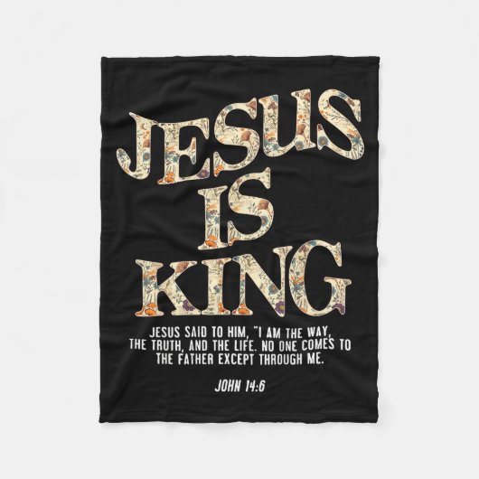 Jesus Is King Christian Cross God Faith Bible Reli Fleecedecke (Vorderseite)