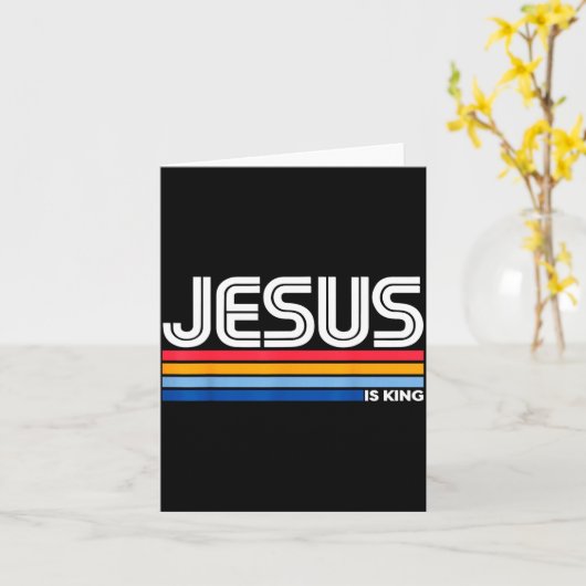 Jesus Is King Christian Cross God Faith Bible Reli Karte (Gelbe Blume)