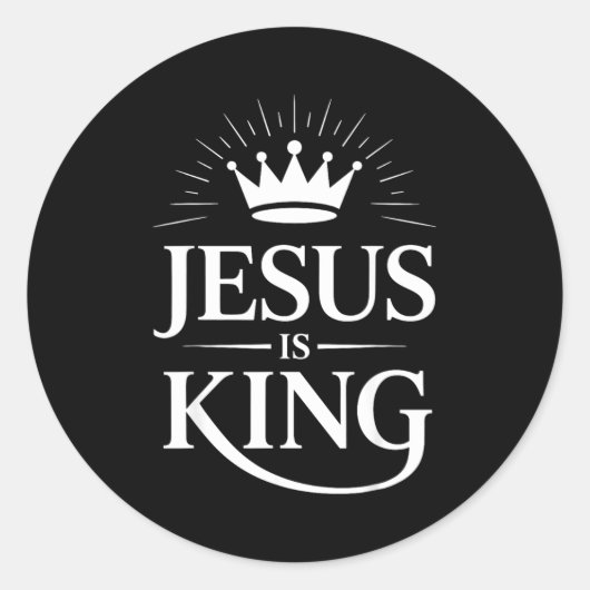 Jesus Is King Christian Runder Aufkleber (Vorderseite)
