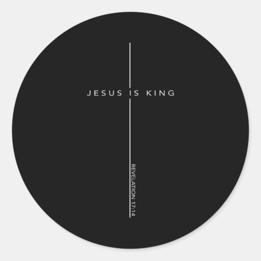Jesus Is King Cross Christian Faith Bible Verse  Runder Aufkleber (Vorderseite)