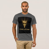 Jesus Is King Gold Crown Christian Men’s T-Shirt (Vorne ganz)