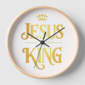 Jesus Is King Gold Crown Minimalist Wall Clock Uhr (Vorderseite)