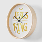 Jesus Is King Gold Crown Minimalist Wall Clock Uhr (Winkel)