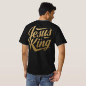 Jesus Is King Gold Font Christian Statement T-Shirt (Schwarz voll)