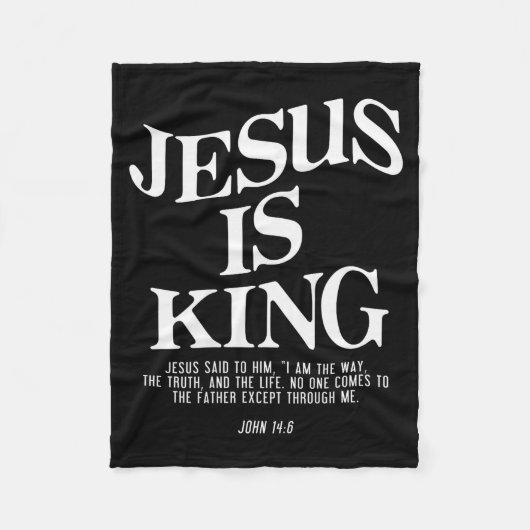 Jesus Is King John Bible Verse Christian Religious Fleecedecke (Vorderseite)