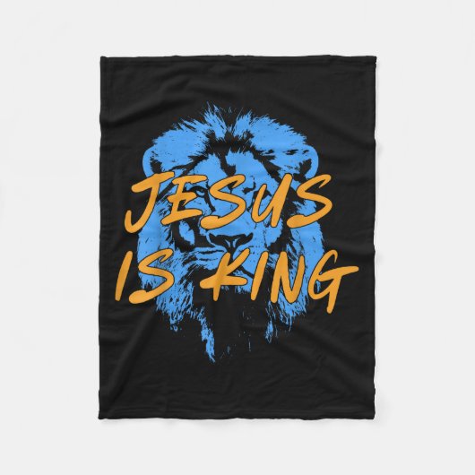 Jesus Is King Lion Of Judah Design Faith Tee Fleecedecke (Vorderseite)