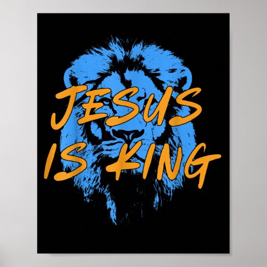 Jesus Is King Lion Of Judah Design Faith Tee Poster (Vorne)