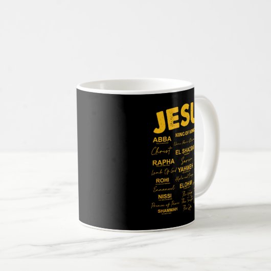 Jesus Is King Names Of God Hebrew Jesus Christian Kaffeetasse (VorderseiteRechts)