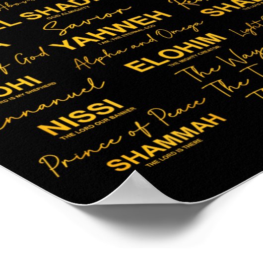 Jesus Is King Names Of God Hebrew Jesus Christian Poster (Ecke)
