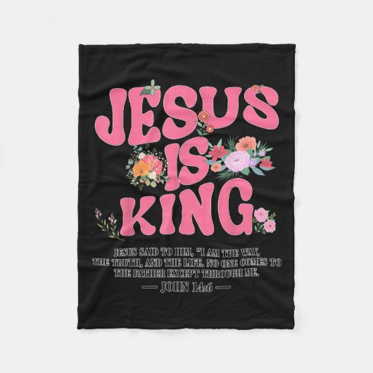Jesus Is King Nk Christian Toddler God Sister Daug Fleecedecke (Vorderseite)