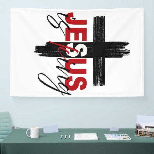 JESUS Is King Statement of Faith Artwork Banner (Messe)