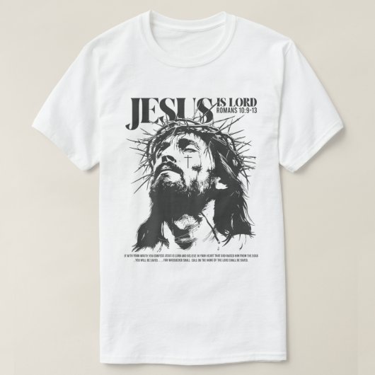 Jesus Is Lord Christian Bible Verse Tee (Design vorne)