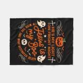 Jesus Is My Boo Christian Halloween Ghost Pumpkin Fleecedecke (Vorderseite (Horizontal))