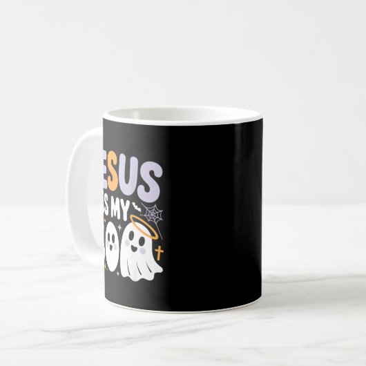 Jesus Is My Boo Cute Christian Halloween Ghost Fun Kaffeetasse (Vorderseite Links)